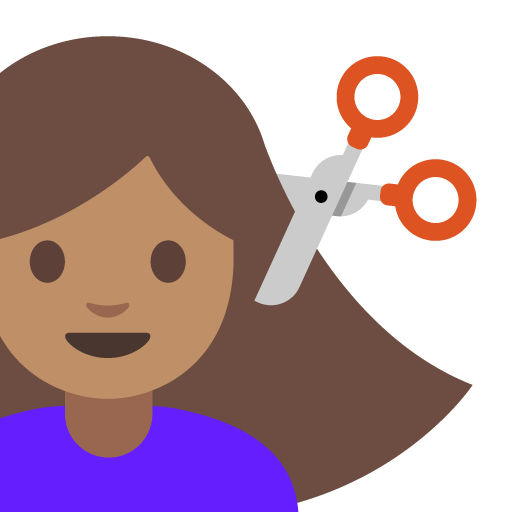 Person Getting Haircut: Medium Skin Tone, the previous design
