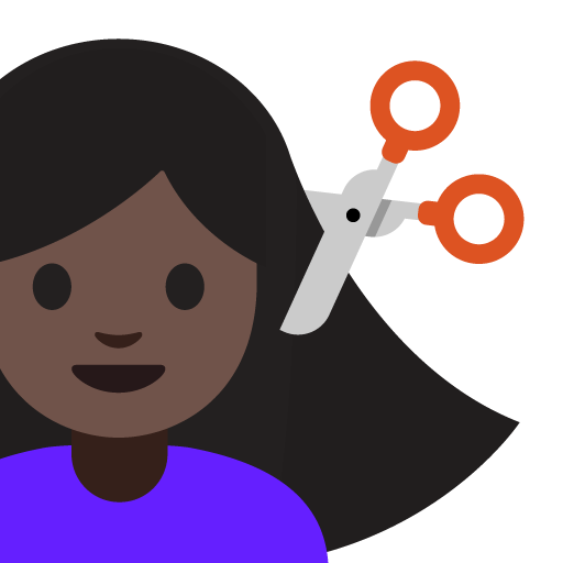 Person Getting Haircut: Dark Skin Tone, the previous design