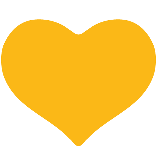 Yellow Heart as drawn by Google in Android 7.1