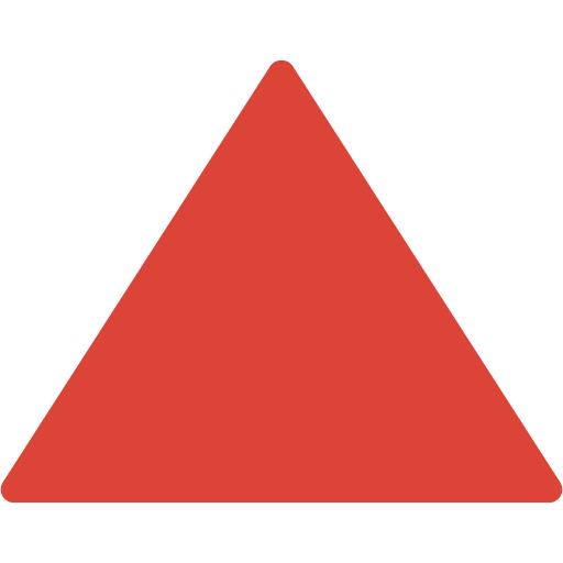 Triangolo Rosso Con Punta Verso L’alto as drawn by Google in Android 7.1