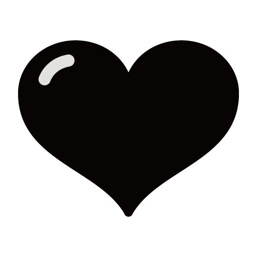Black Heart as drawn by Google in Android 7.1