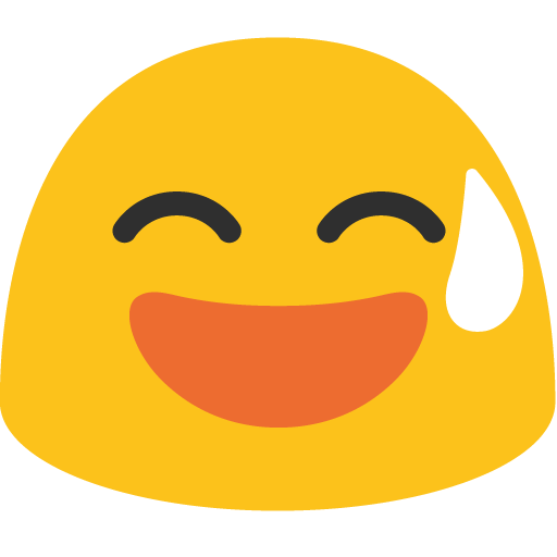 Grinning Face with Sweat, the previous design