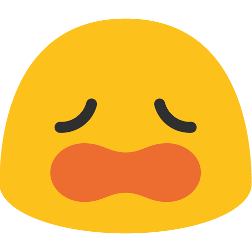 Weary Face as drawn by Google in Android 7.1