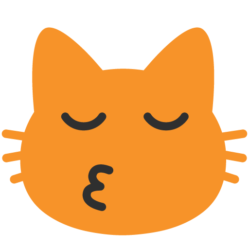Kissing Cat as drawn by Google in Android 7.1