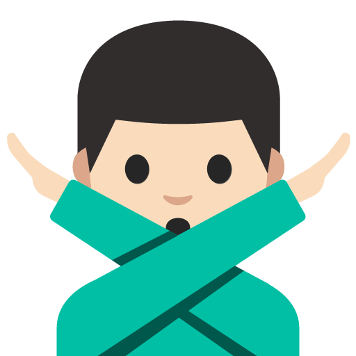 Man Gesturing NO: Light Skin Tone, the design in this release