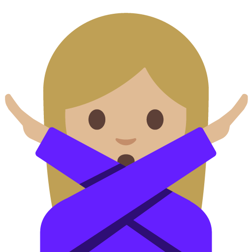 Woman Gesturing NO: Medium-Light Skin Tone, the design in this release
