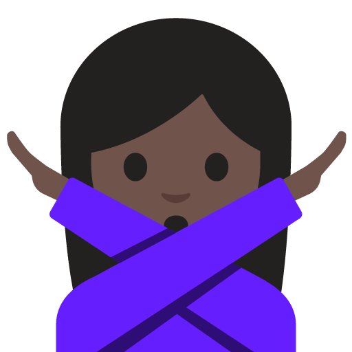 Woman Gesturing NO: Dark Skin Tone, the design in this release