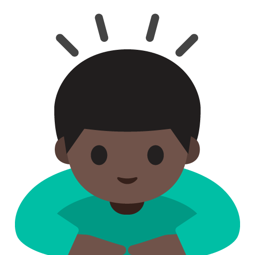 Person Bowing: Dark Skin Tone, the previous design