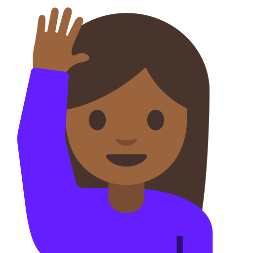 Woman Raising Hand: Medium-Dark Skin Tone, the design in this release