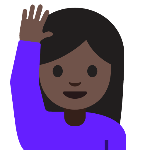 Person Raising Hand: Dark Skin Tone, the previous design