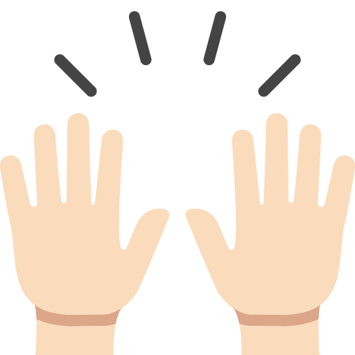 Raising Hands: Light Skin Tone, the previous design