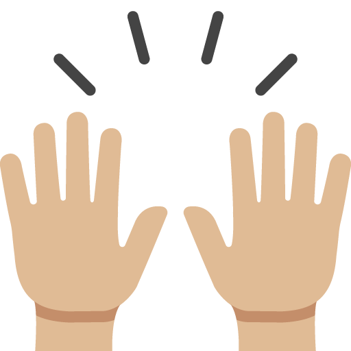 Raising Hands: Medium-Light Skin Tone, the previous design