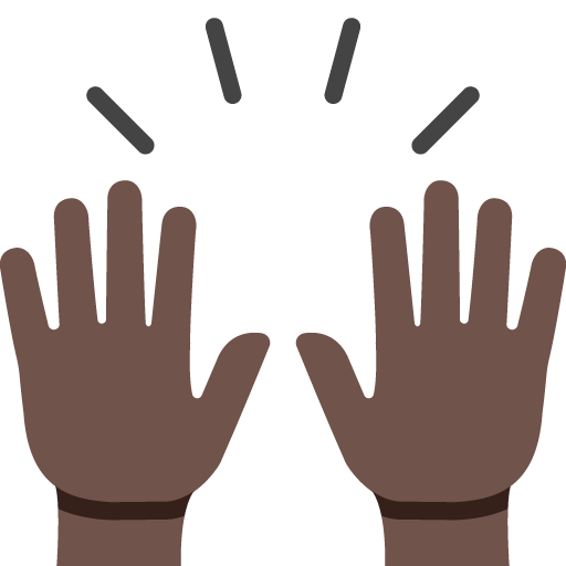 Raising Hands: Dark Skin Tone, the previous design