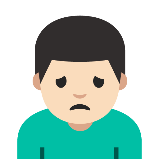 Man Frowning: Light Skin Tone, the design in this release