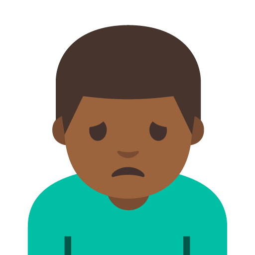 Man Frowning: Medium-Dark Skin Tone, the design in this release