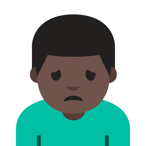 Man Frowning: Dark Skin Tone, the design in this release