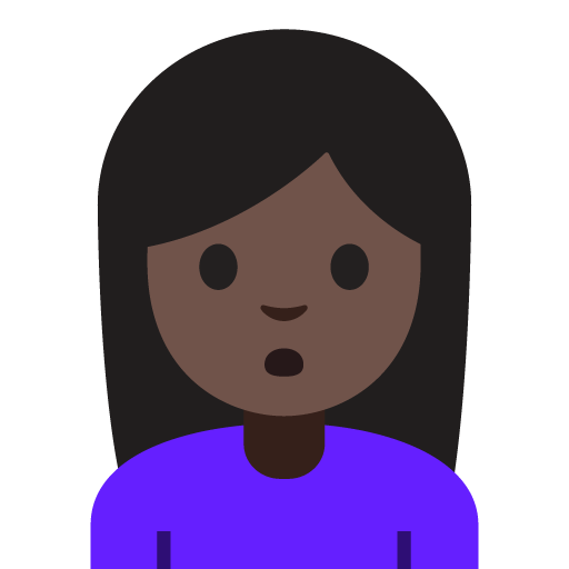 Person Pouting: Dark Skin Tone, the previous design