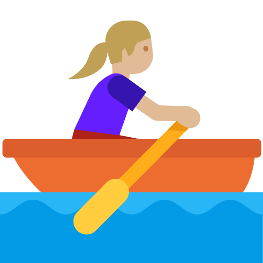 Woman Rowing Boat: Medium-Light Skin Tone, the previous design
