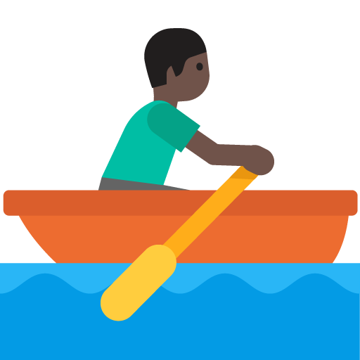 Person Rowing Boat: Dark Skin Tone, the previous design
