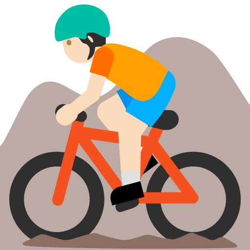 Person Mountain Biking: Light Skin Tone, the previous design