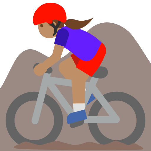 Woman Mountain Biking: Medium Skin Tone, the previous design