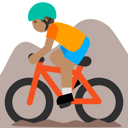 Person Mountain Biking: Medium Skin Tone, the previous design