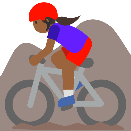 Woman Mountain Biking: Medium-Dark Skin Tone, the previous design