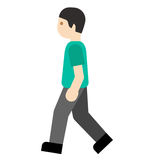 Person Walking: Light Skin Tone, the previous design