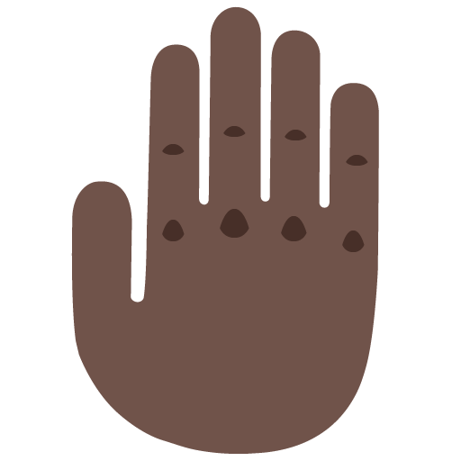 Raised Back of Hand: Dark Skin Tone, the previous design