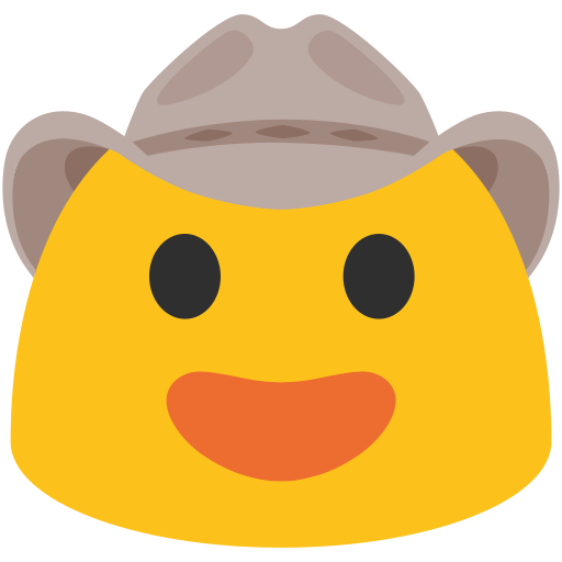 Cowboy Hat Face as drawn by Google in Android 7.1
