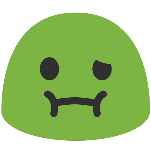 Nauseated Face as drawn by Google in Android 7.1