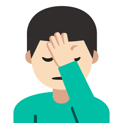 Man Facepalming: Light Skin Tone, the design in this release
