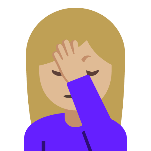 Person Facepalming: Medium-Light Skin Tone, the previous design