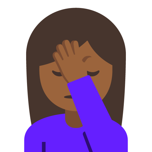 Woman Facepalming: Medium-Dark Skin Tone, the design in this release