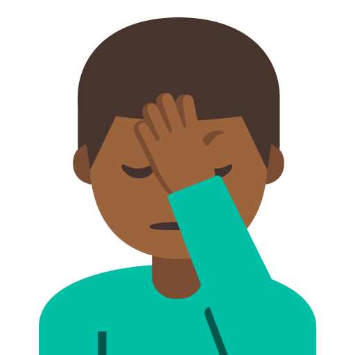 Man Facepalming: Medium-Dark Skin Tone, the design in this release