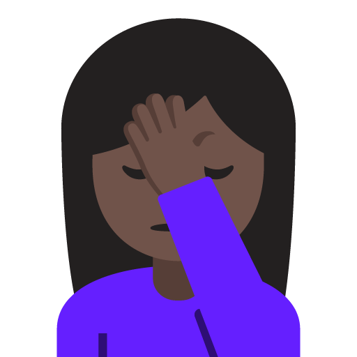 Woman Facepalming: Dark Skin Tone, the design in this release