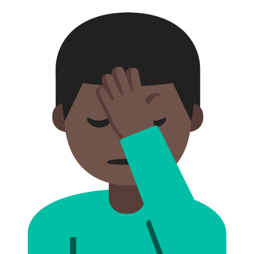 Man Facepalming: Dark Skin Tone, the design in this release