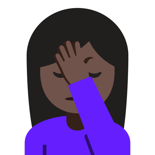 Person Facepalming: Dark Skin Tone, the previous design