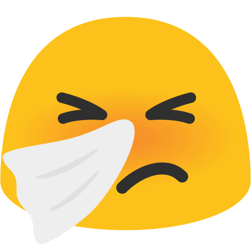 Sneezing Face as drawn by Google in Android 7.1
