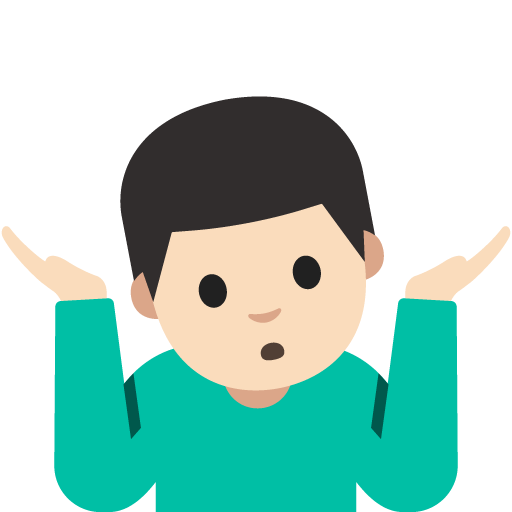 Man Shrugging: Light Skin Tone, the design in this release