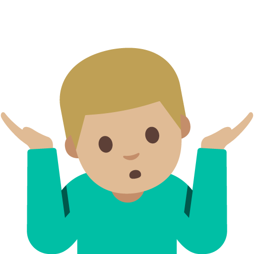 Man Shrugging: Medium-Light Skin Tone, the design in this release