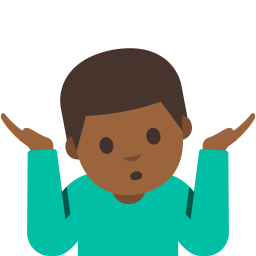 Man Shrugging: Medium-Dark Skin Tone, the design in this release