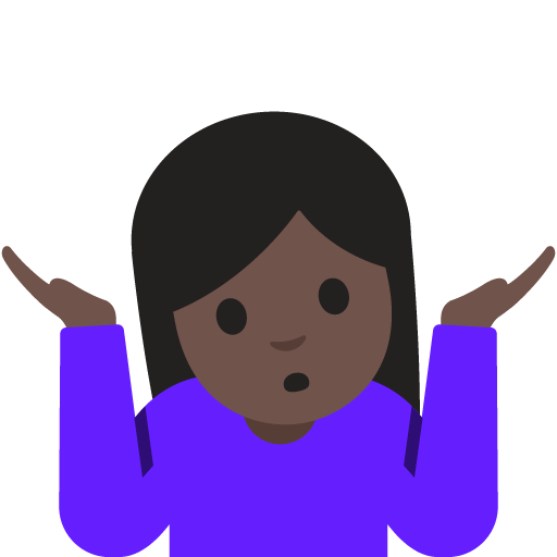 Woman Shrugging: Dark Skin Tone, the previous design