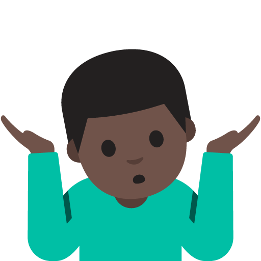 Man Shrugging: Dark Skin Tone, the design in this release