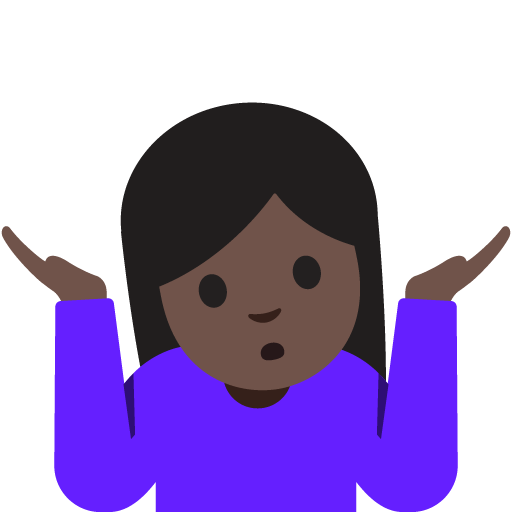 Person Shrugging: Dark Skin Tone, the previous design
