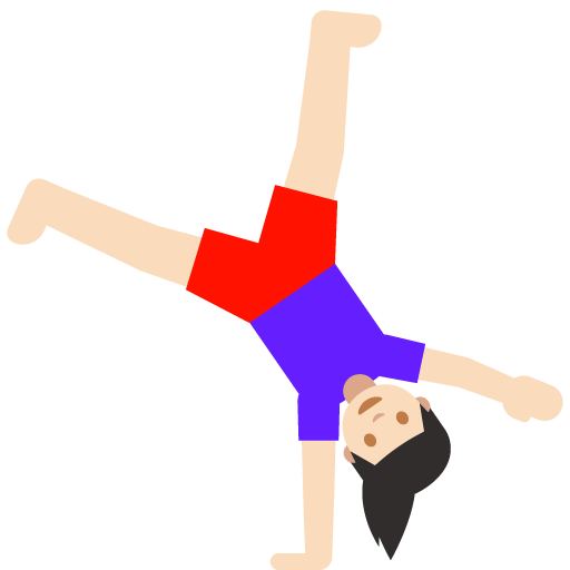 Woman Cartwheeling: Light Skin Tone, the previous design