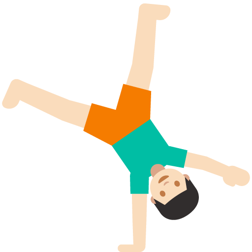 Man Cartwheeling: Light Skin Tone, the previous design
