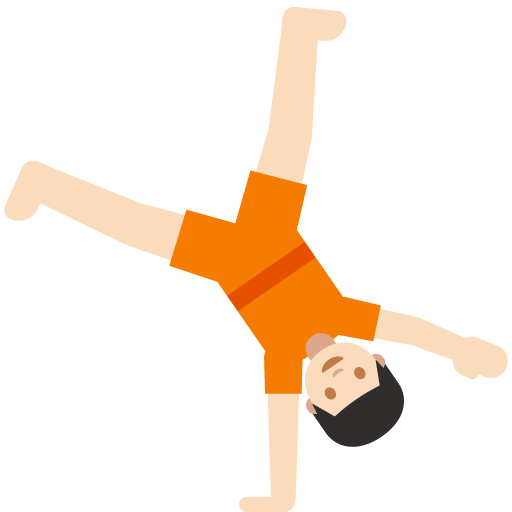 Person Cartwheeling: Light Skin Tone, the previous design