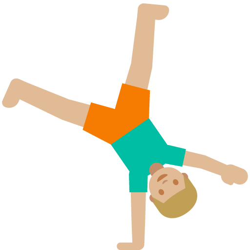 Man Cartwheeling: Medium-Light Skin Tone, the previous design