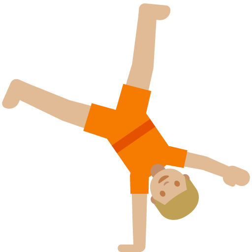 Person Cartwheeling: Medium-Light Skin Tone, the previous design